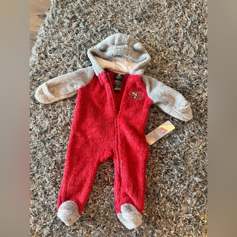NFL 49ers Baby Fleece Bunting Hooded 6-9M NWT